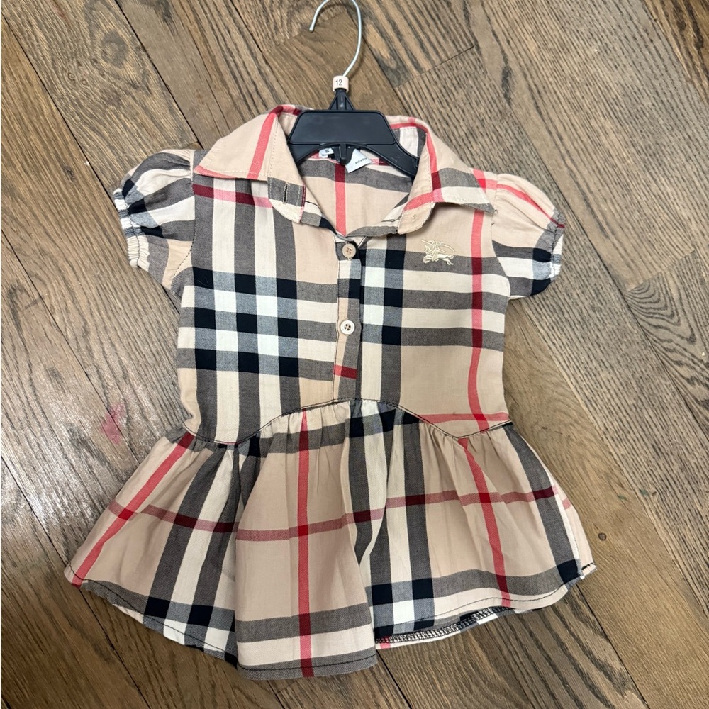 Burberry Beige and Black Plaid Dress